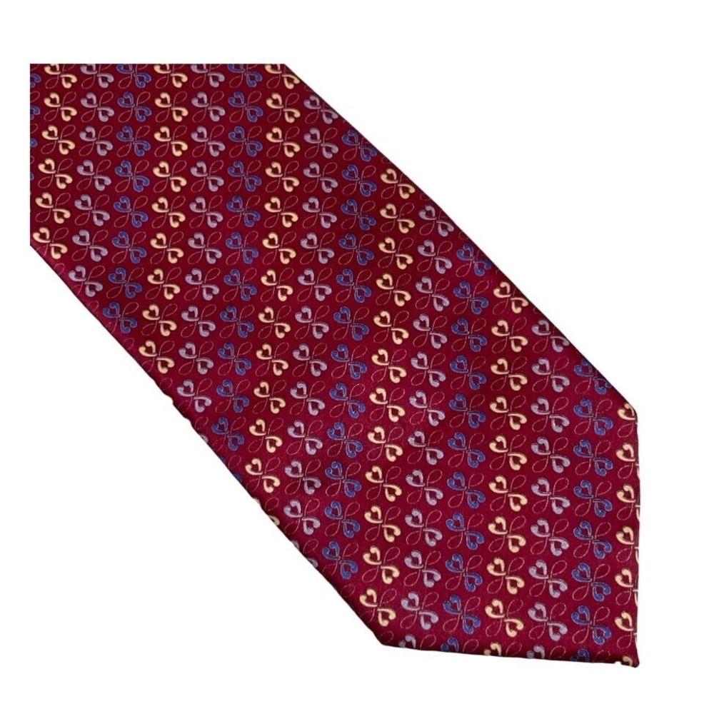 Brioni Italy Silk Tie Maroon Blue Yellow Designer Old Money Executive Chic